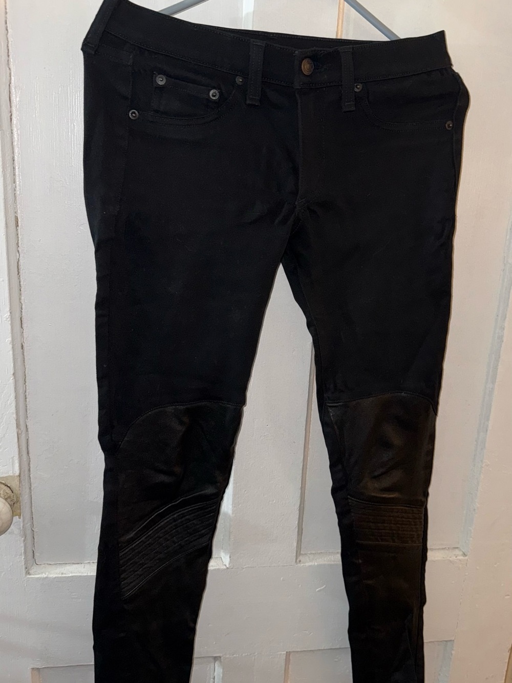 rag & bone Black Skinny Moto Leggings